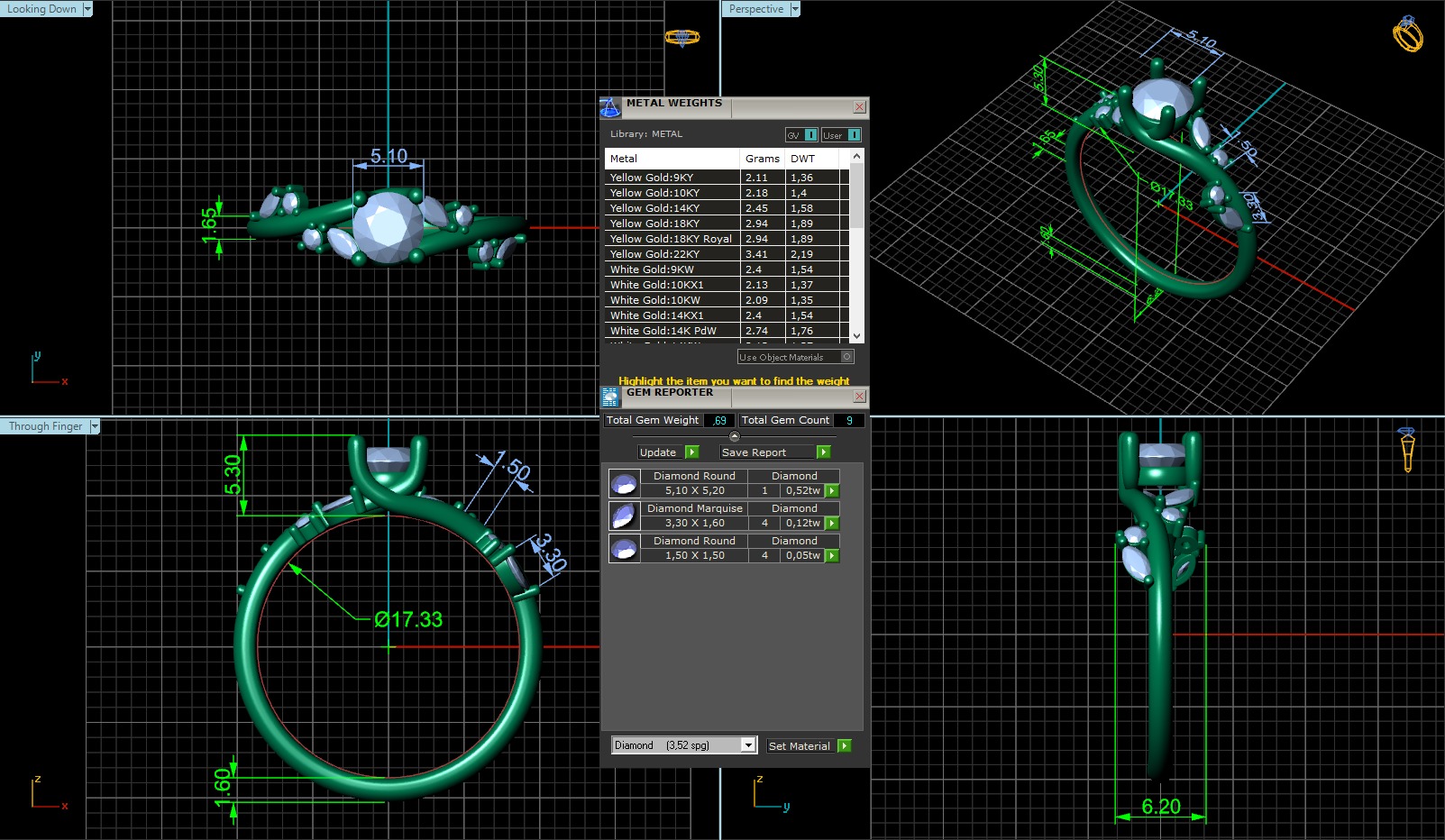 Aara Engagement Ring 3D print model_18