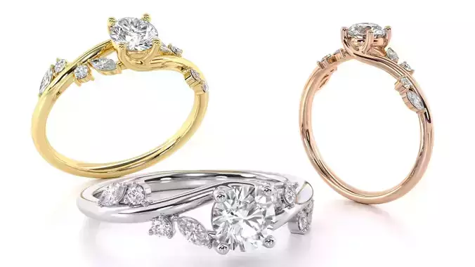 Aara Engagement Ring 3D print model
