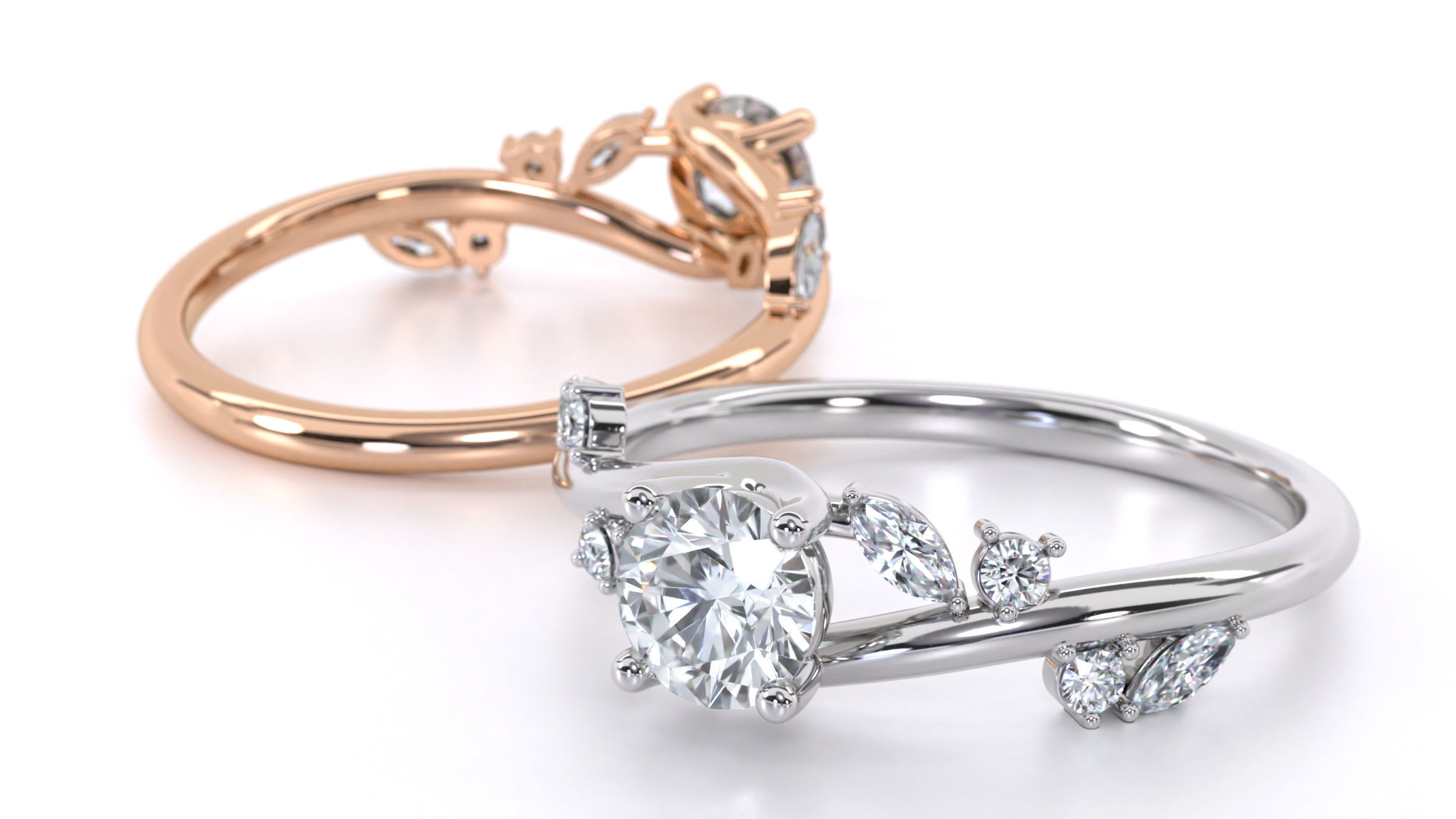 Aara Engagement Ring 3D print model_3