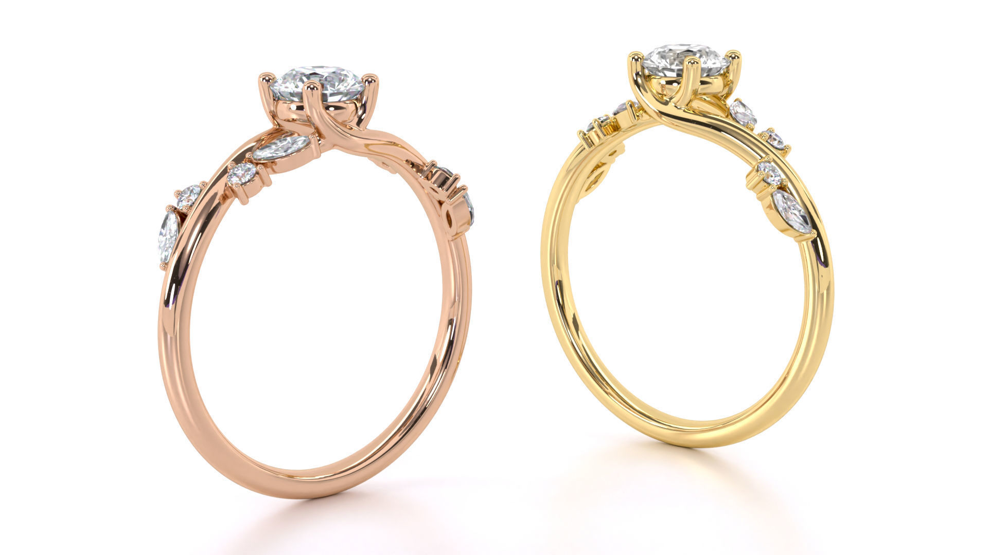 Aara Engagement Ring 3D print model_15