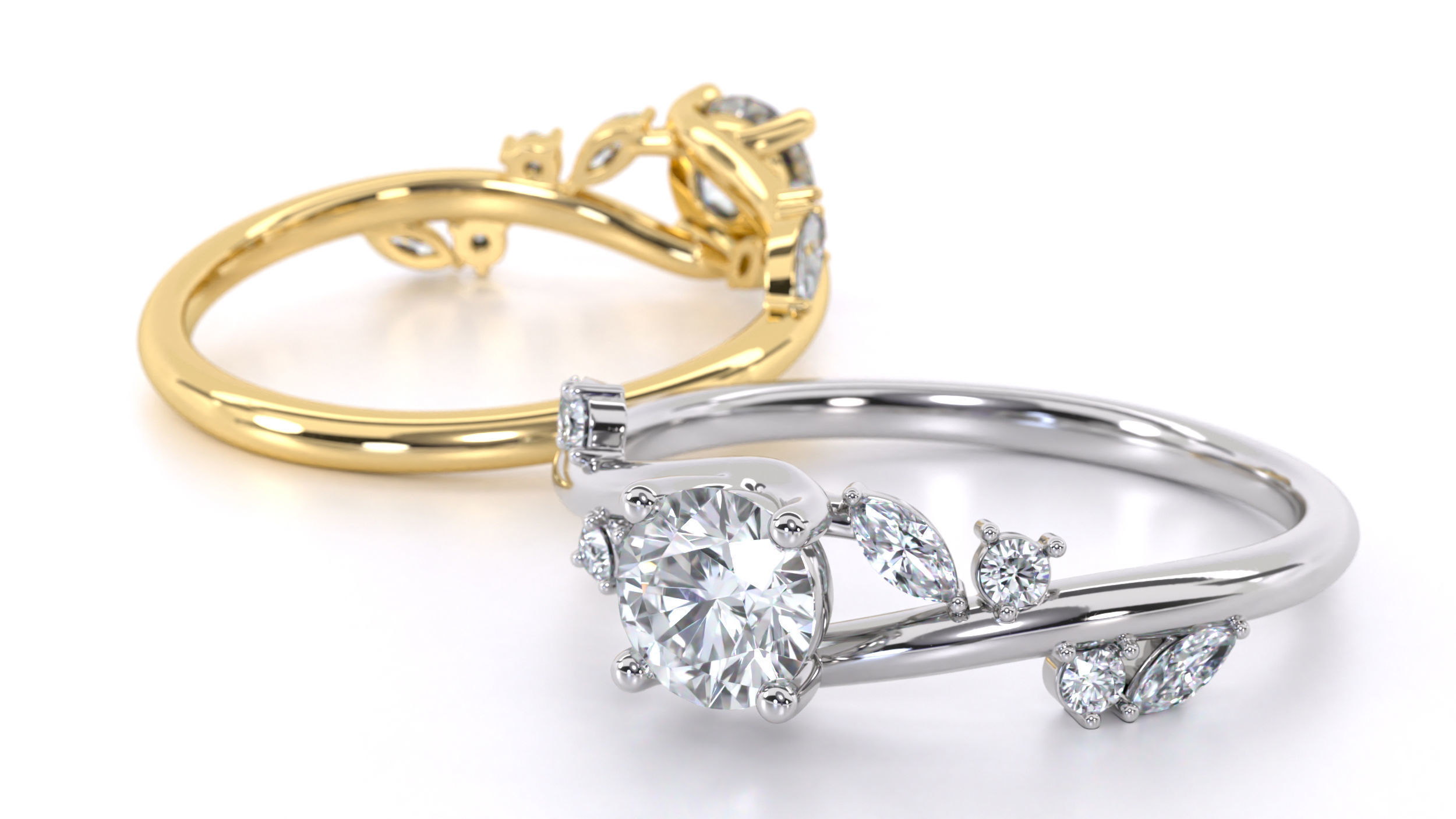 Aara Engagement Ring 3D print model_1