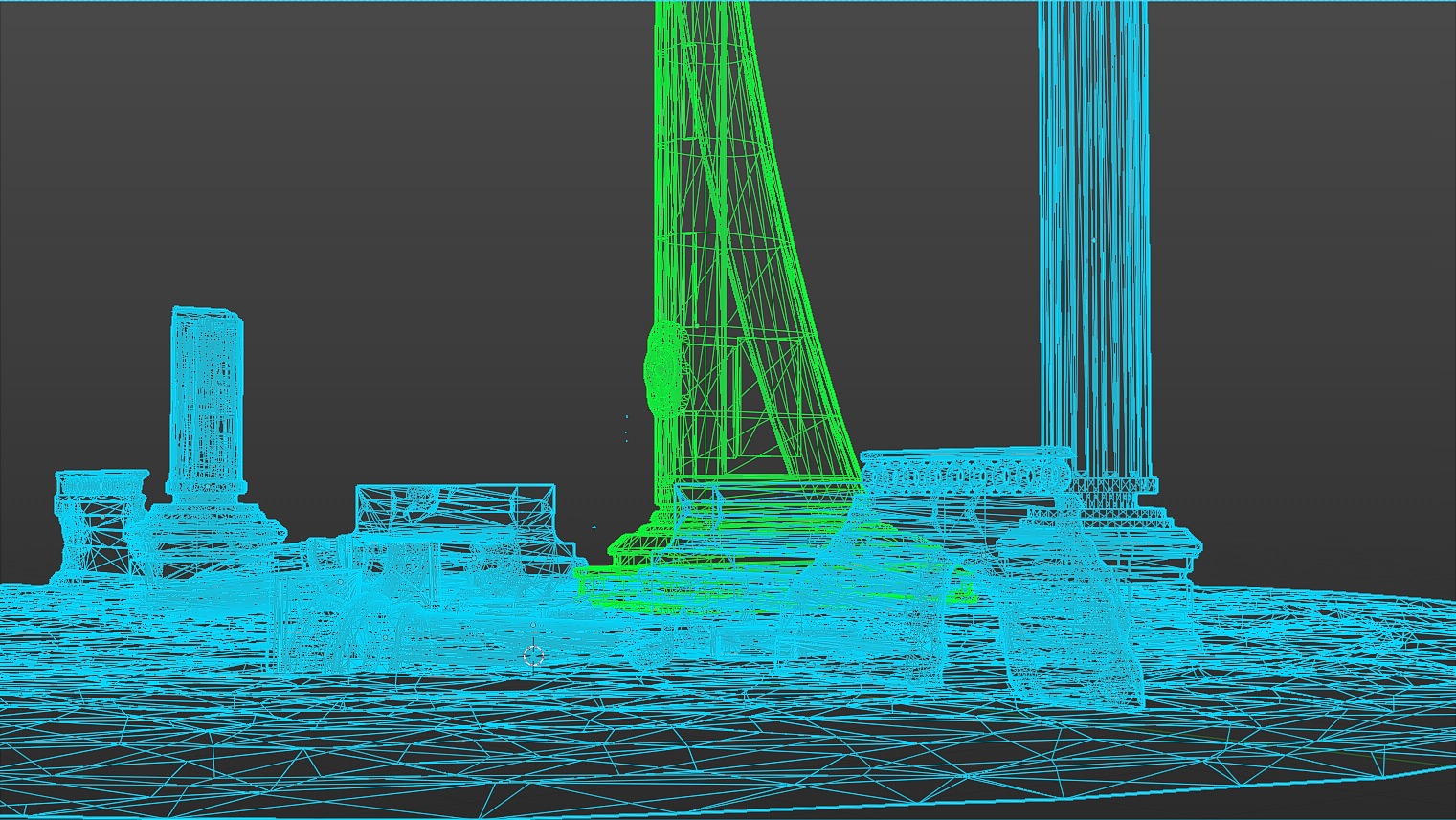 Ancient ruins asset kitbash unreal engine low polly game ready Low-poly 3D model_9