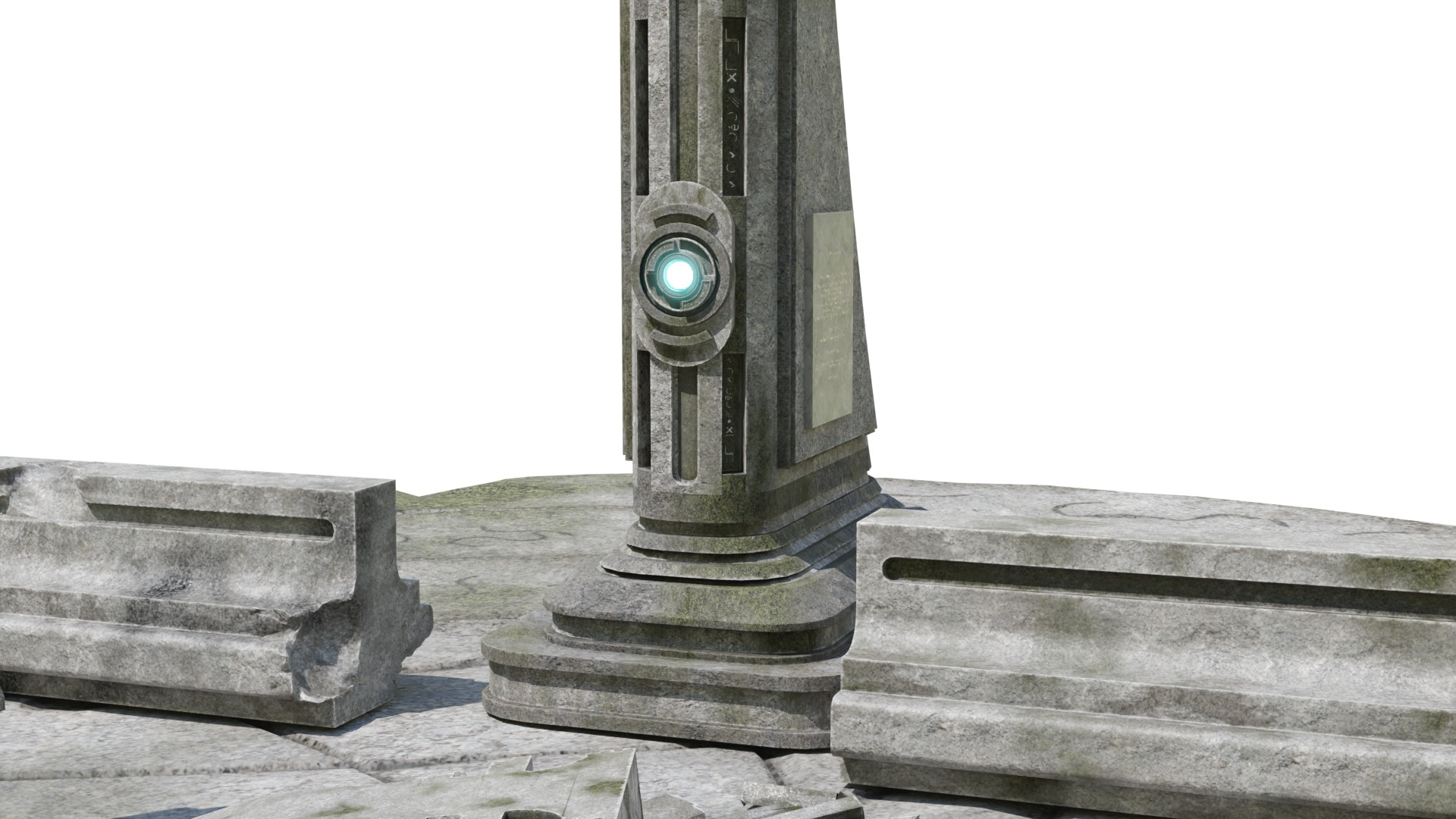 Ancient ruins asset kitbash unreal engine low polly game ready Low-poly 3D model_4