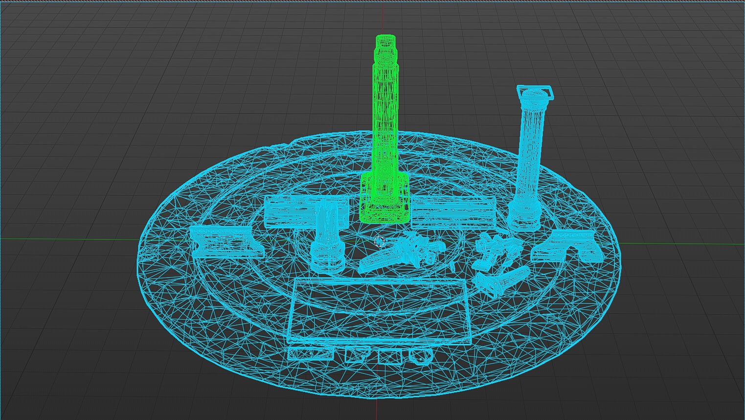 Ancient ruins asset kitbash unreal engine low polly game ready Low-poly 3D model_8