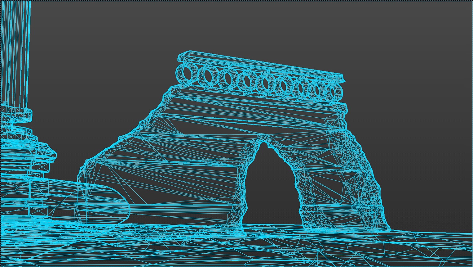 Ancient ruins asset kitbash unreal engine low polly game ready Low-poly 3D model_11