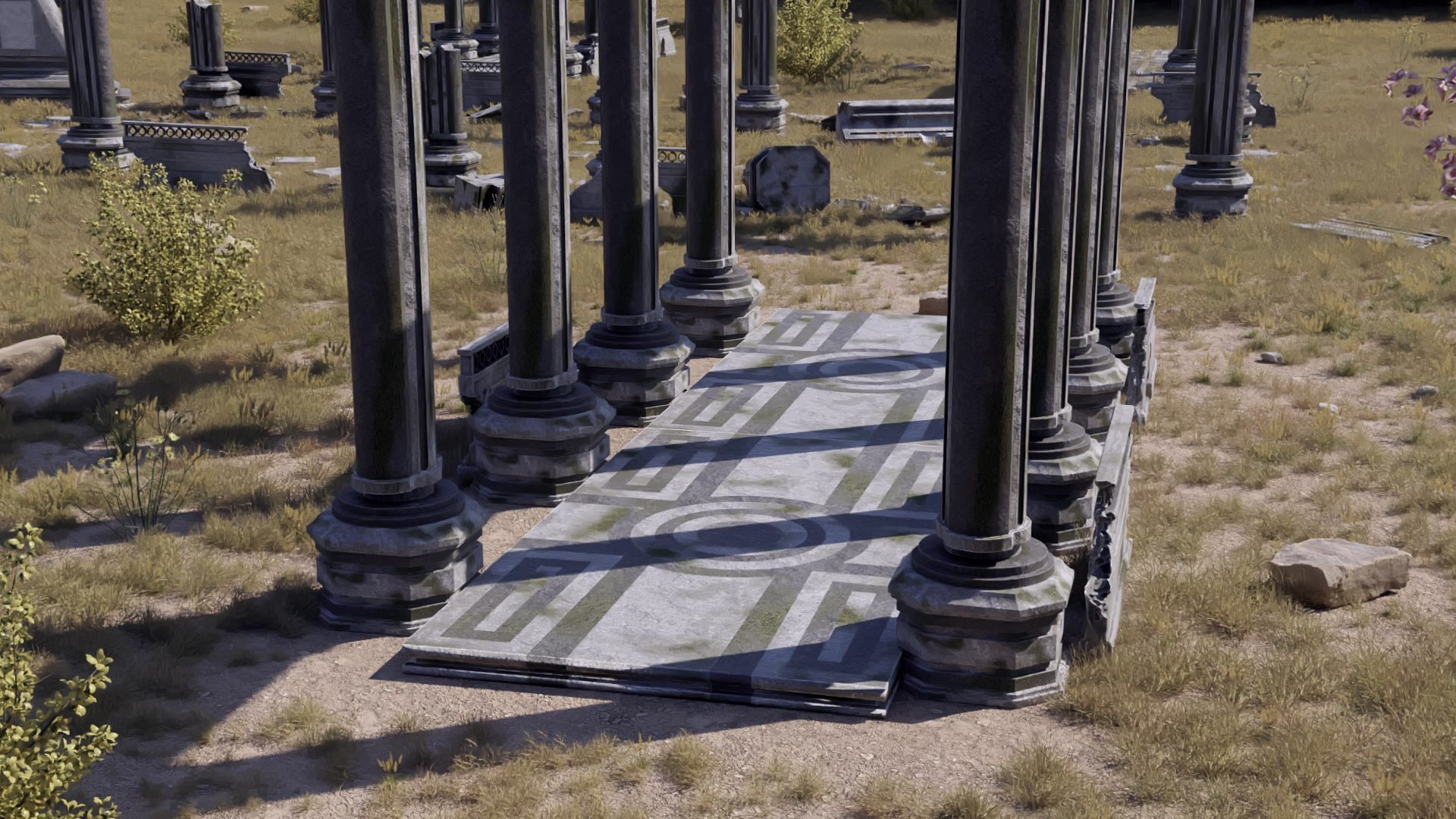 Ancient ruins asset kitbash unreal engine low polly game ready Low-poly 3D model_1