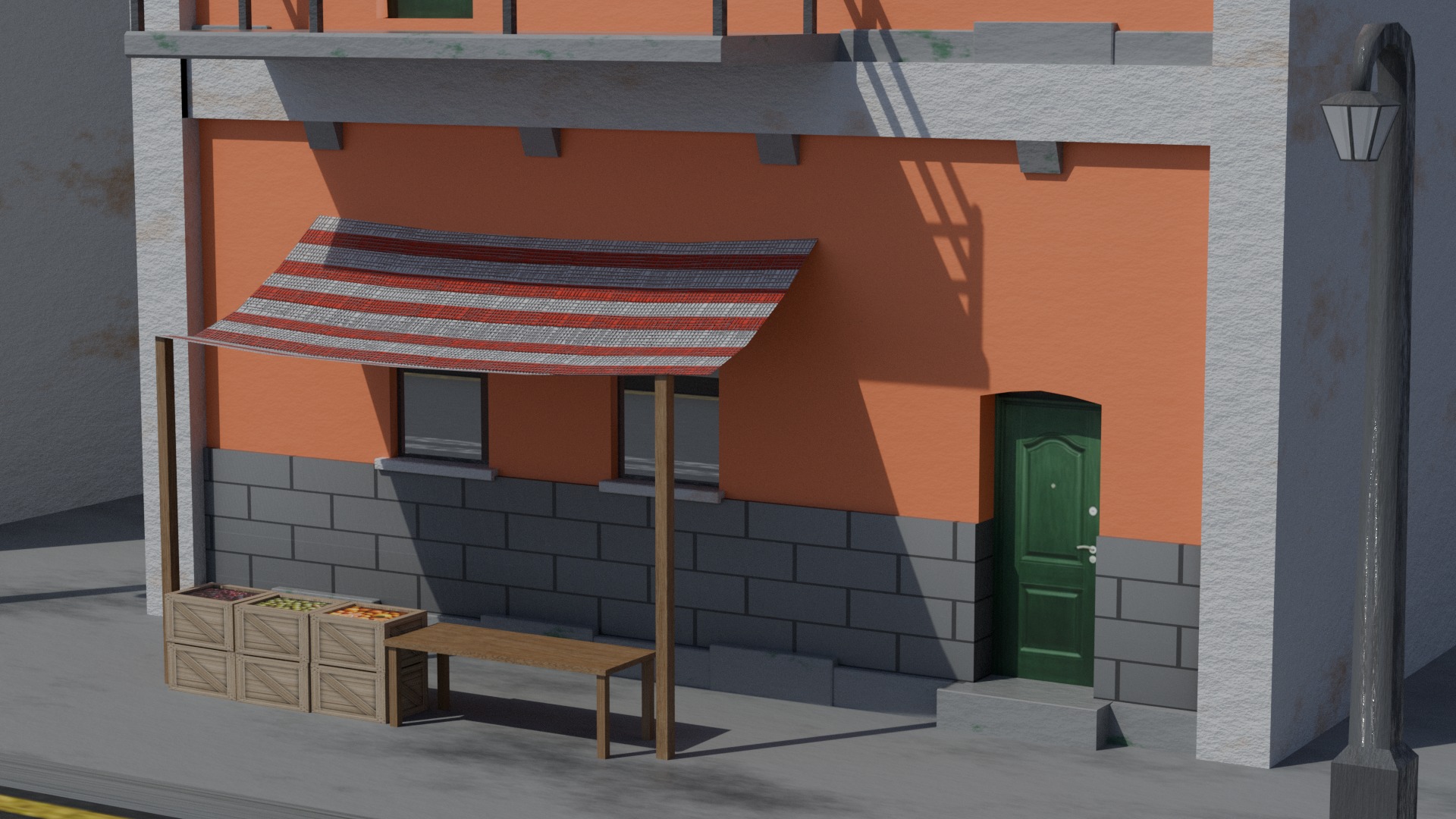 Old City Buildings Low Poly Low-poly 3D model_3