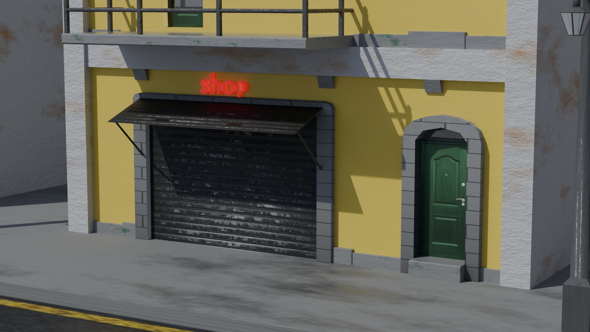 Old City Buildings Low Poly Low-poly 3D model_6