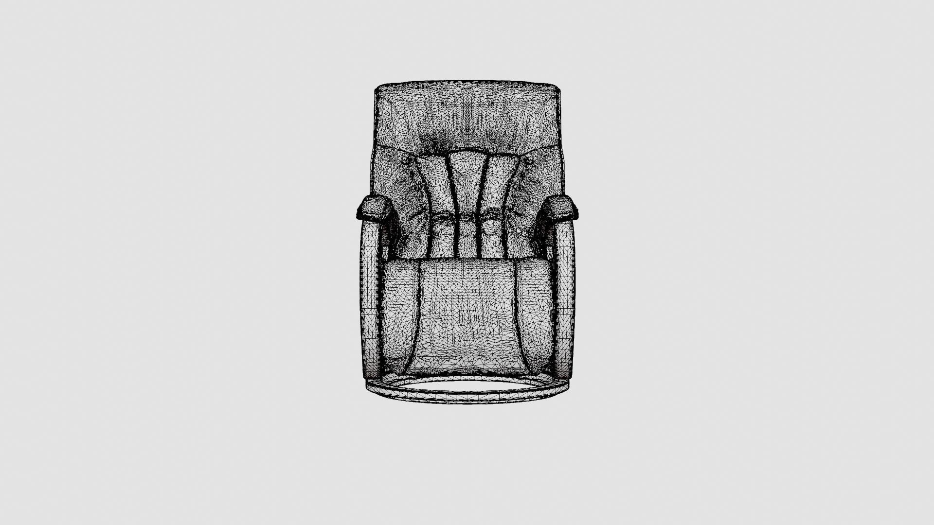 Fabric Armchair Low-poly 3D model_6