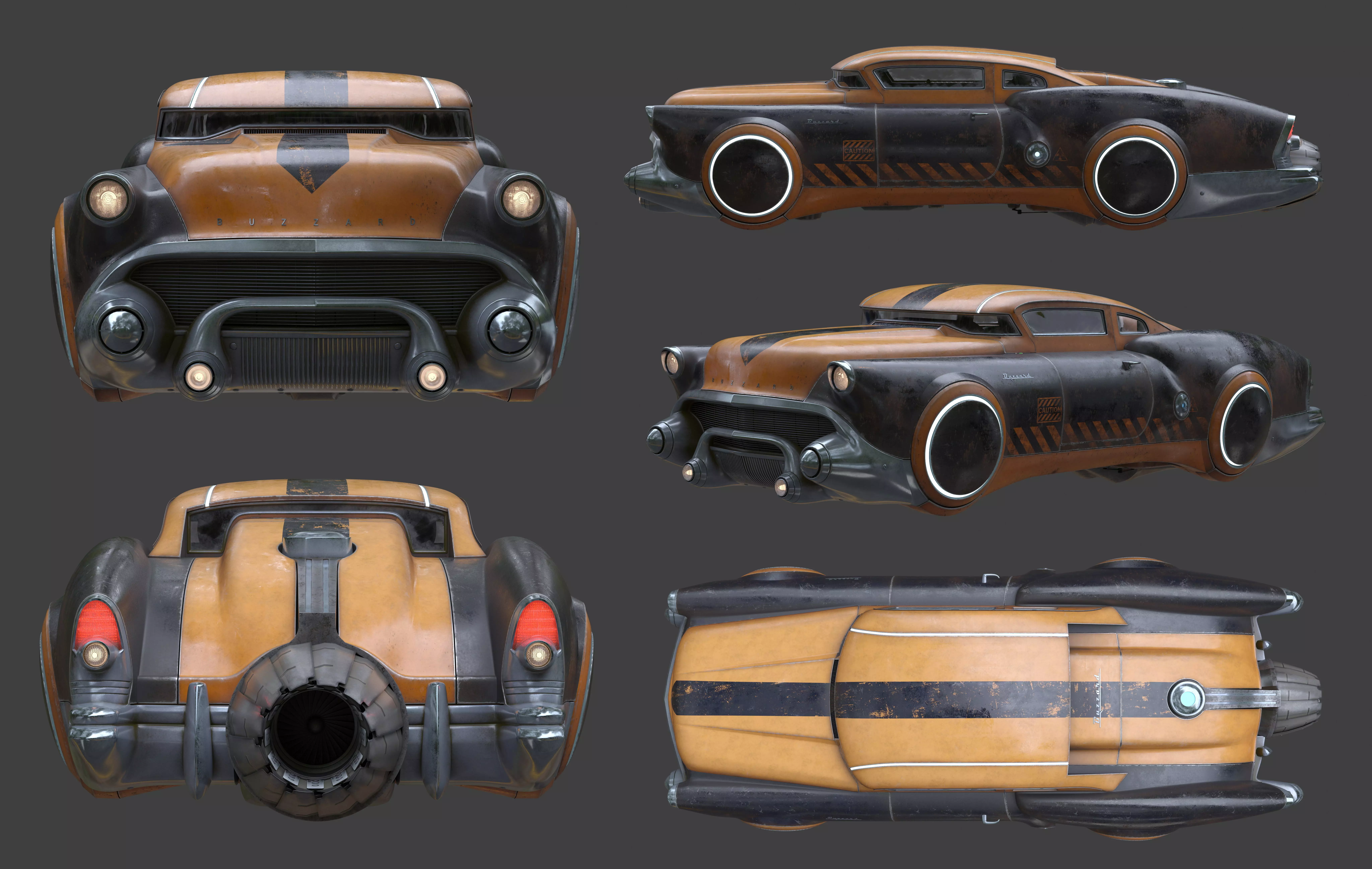 Futuristic flying car 9 3D model_0