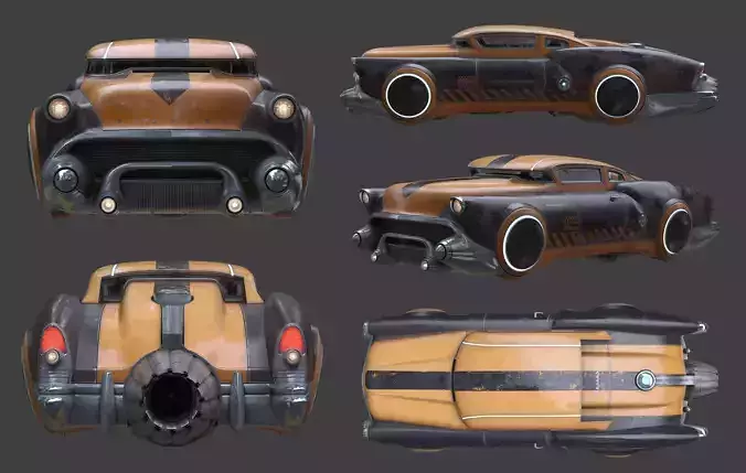 Futuristic flying car 9 3D model