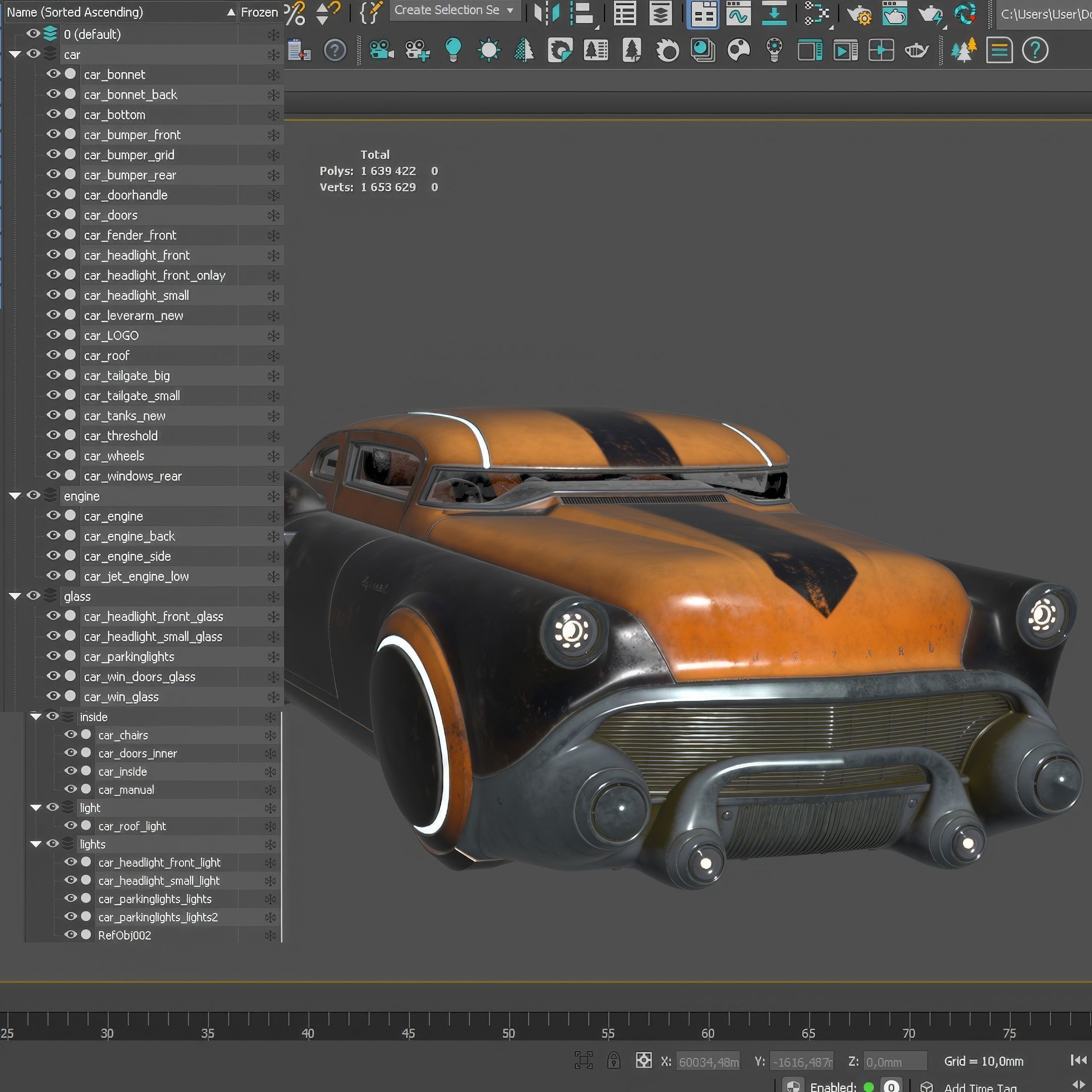 Futuristic flying car 9 3D model_1