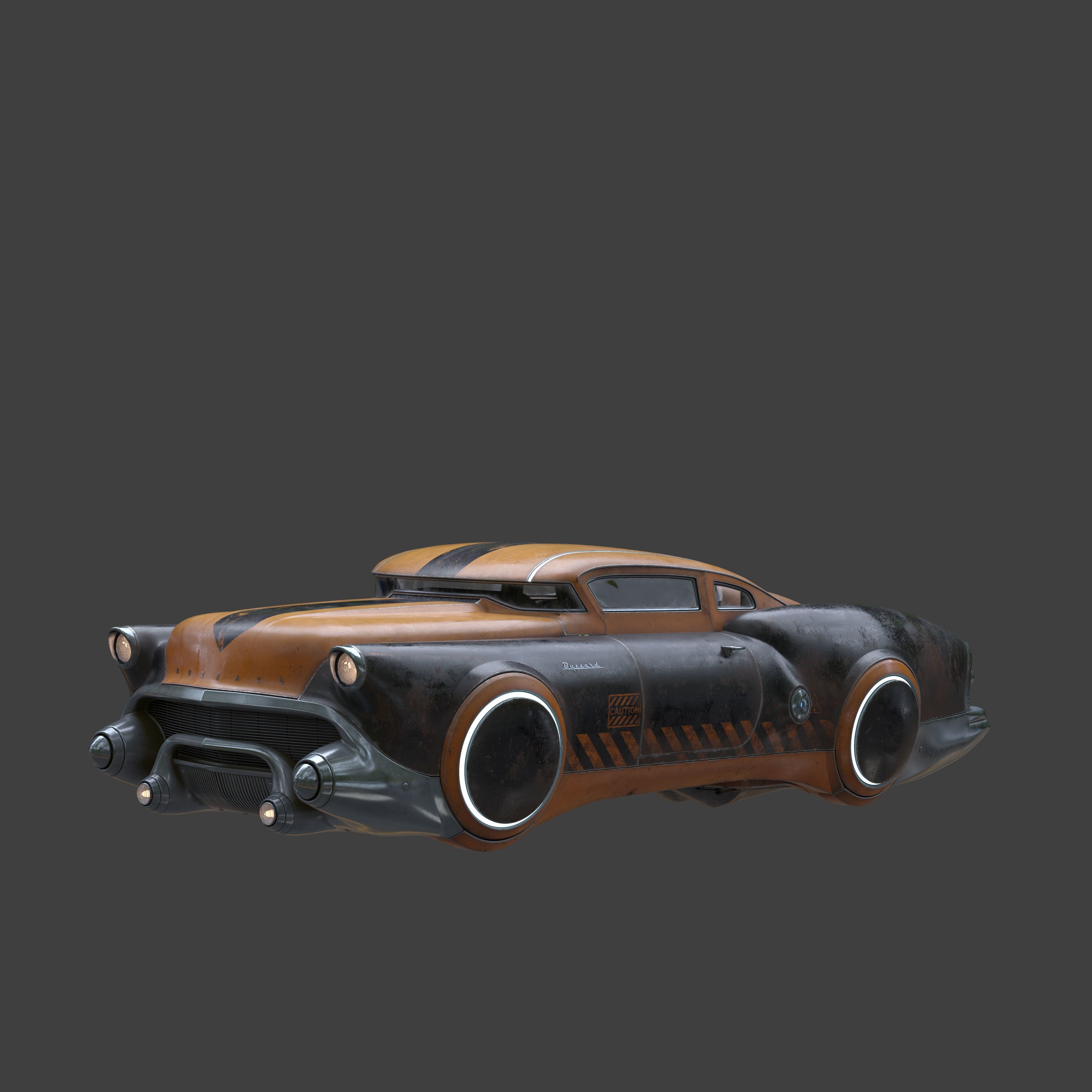 Futuristic flying car 9 3D model_2