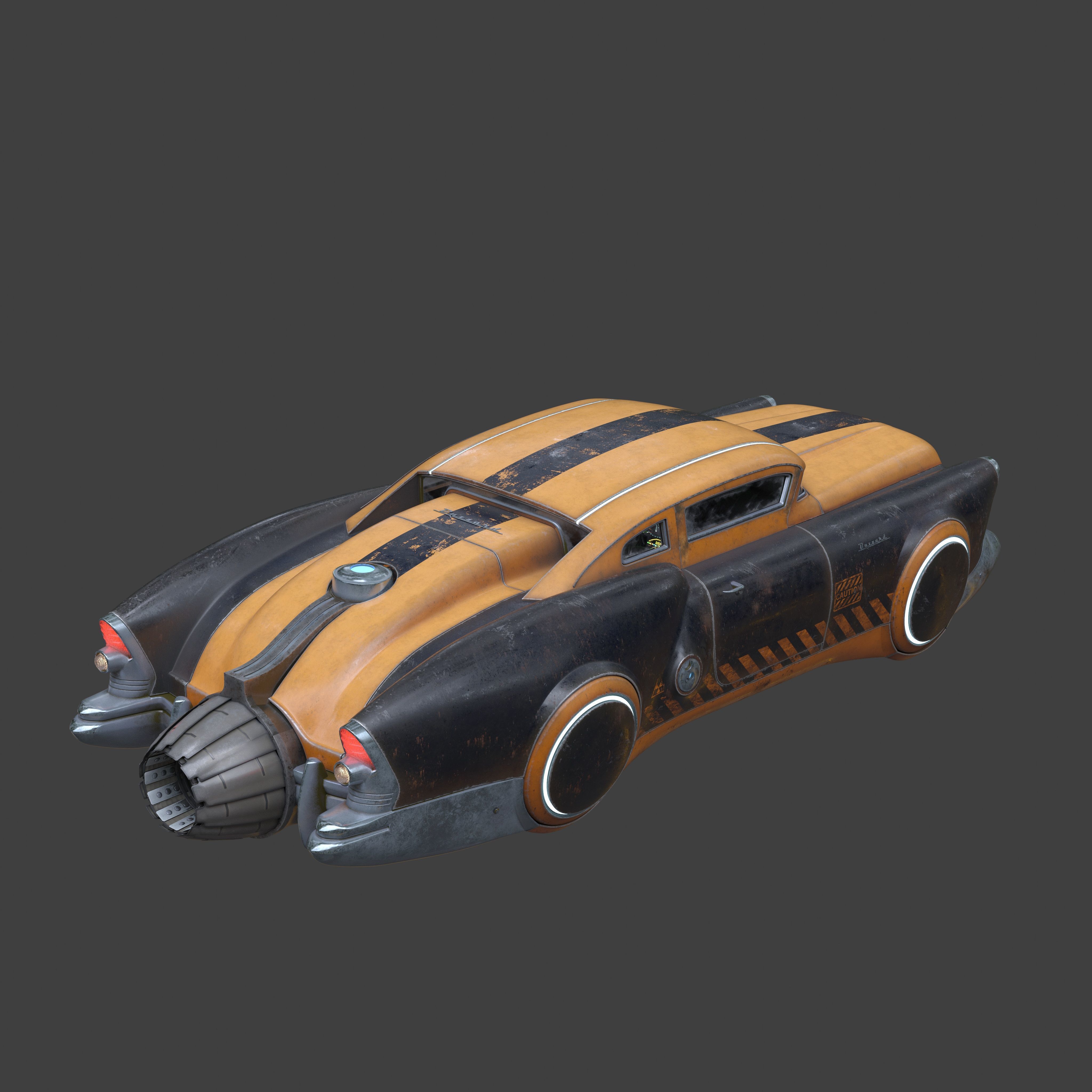Futuristic flying car 9 3D model_4