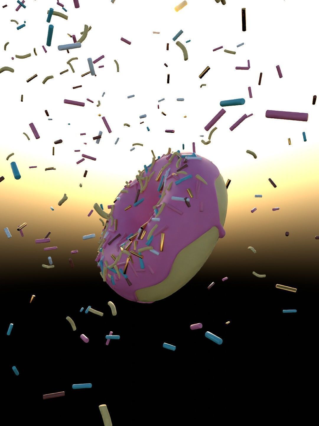 Donuts with sprinkles Free low-poly 3D model_2