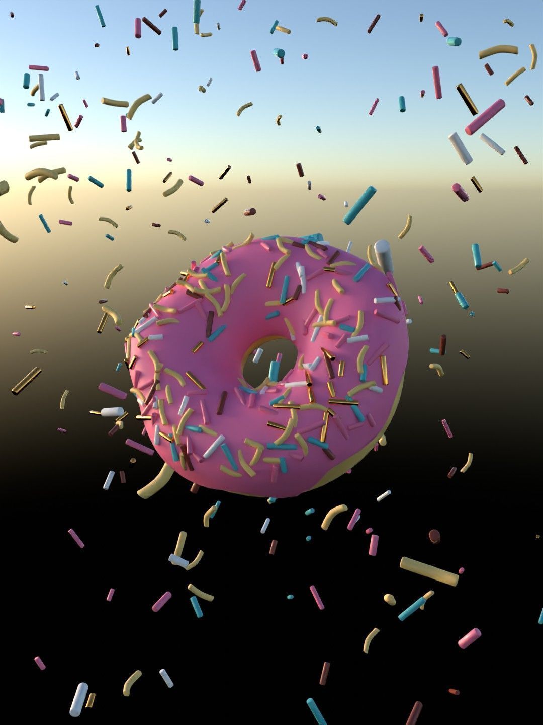 Donuts with sprinkles Free low-poly 3D model_11