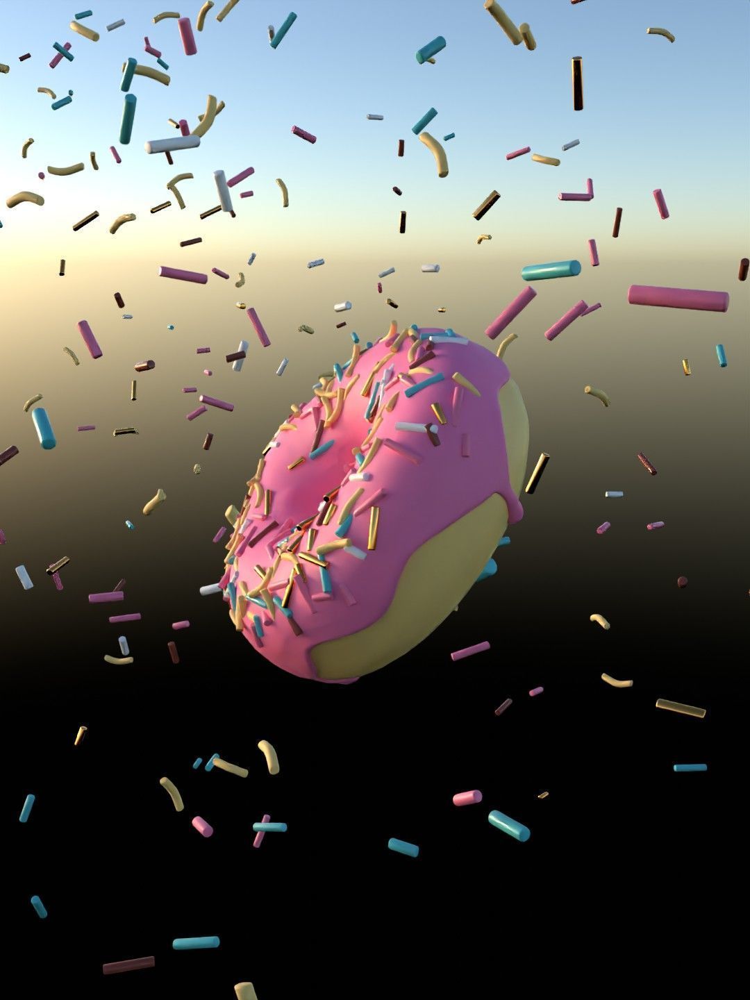 Donuts with sprinkles Free low-poly 3D model_10