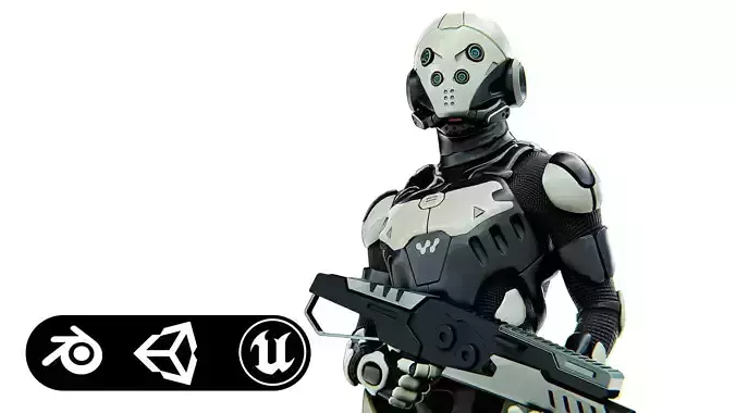 MECHA SOLDIER-A Rigged for Unreal Engine - Unity - MIXAMO 3D model MECHA SOLDIER-A Rigged for Unreal Engine - Unity - MIXAMO 3D model