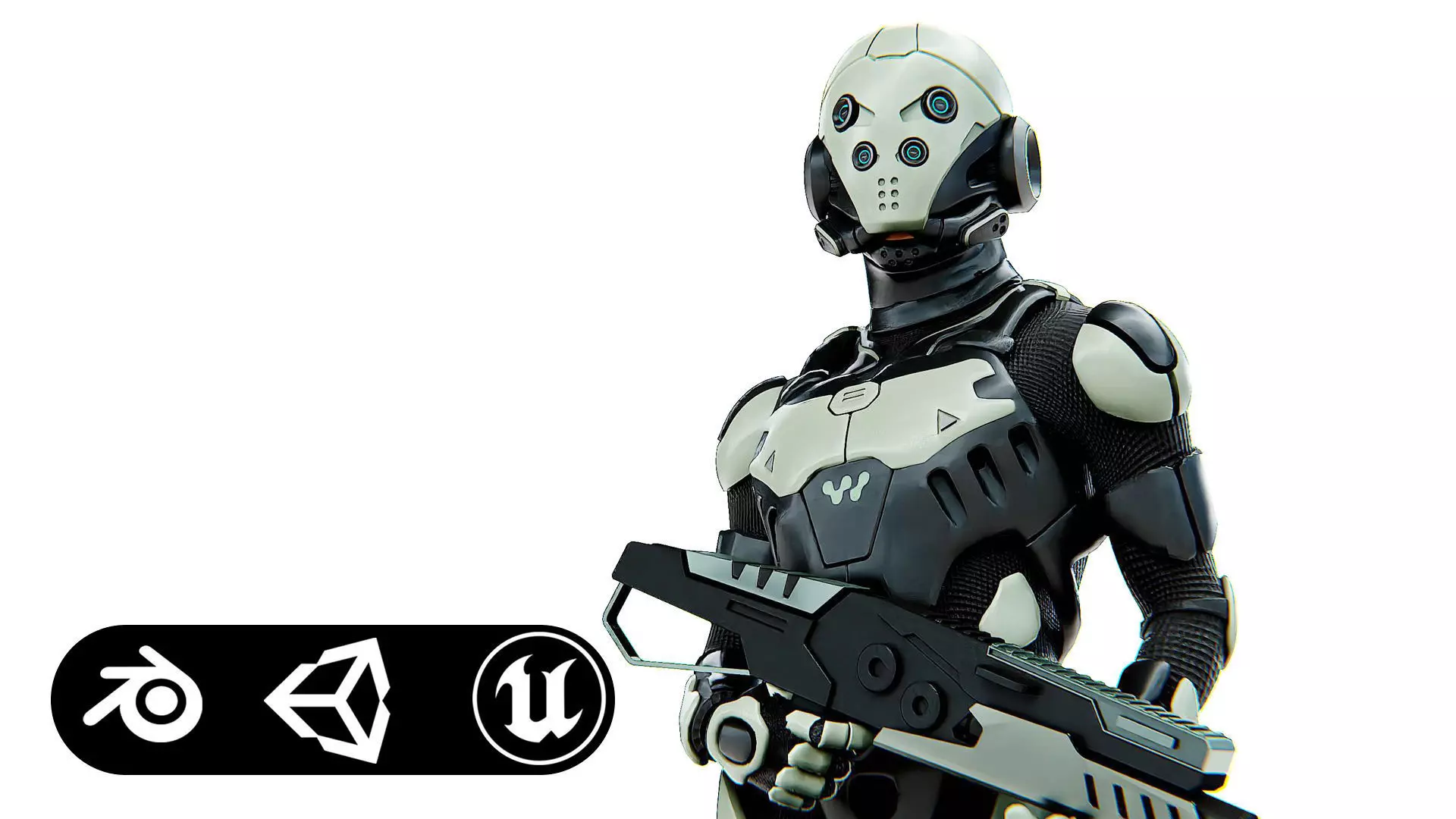 MECHA SOLDIER-A Rigged for Unreal Engine - Unity - MIXAMO 3D model_0