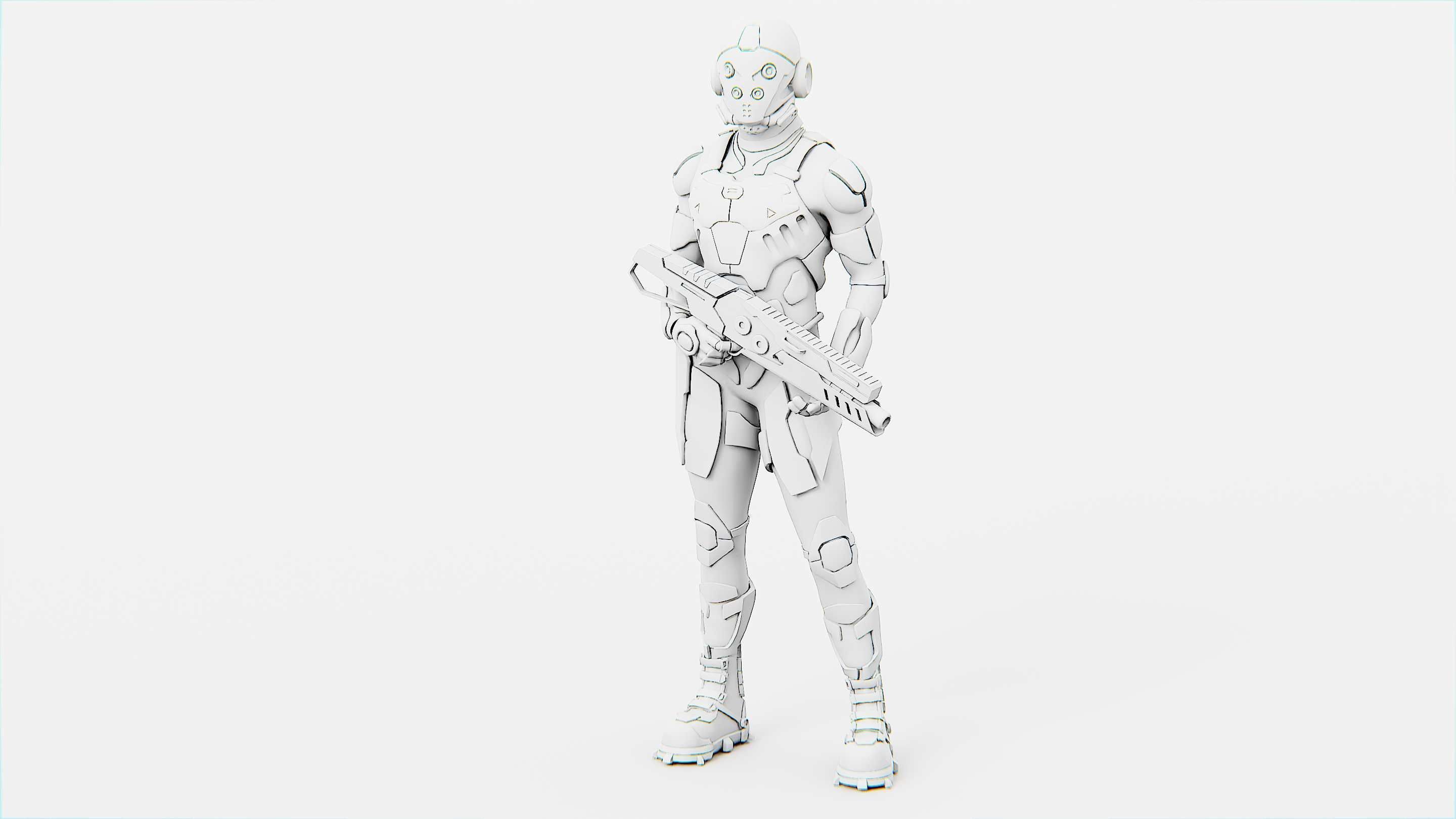 MECHA SOLDIER-A Rigged for Unreal Engine - Unity - MIXAMO 3D model_32