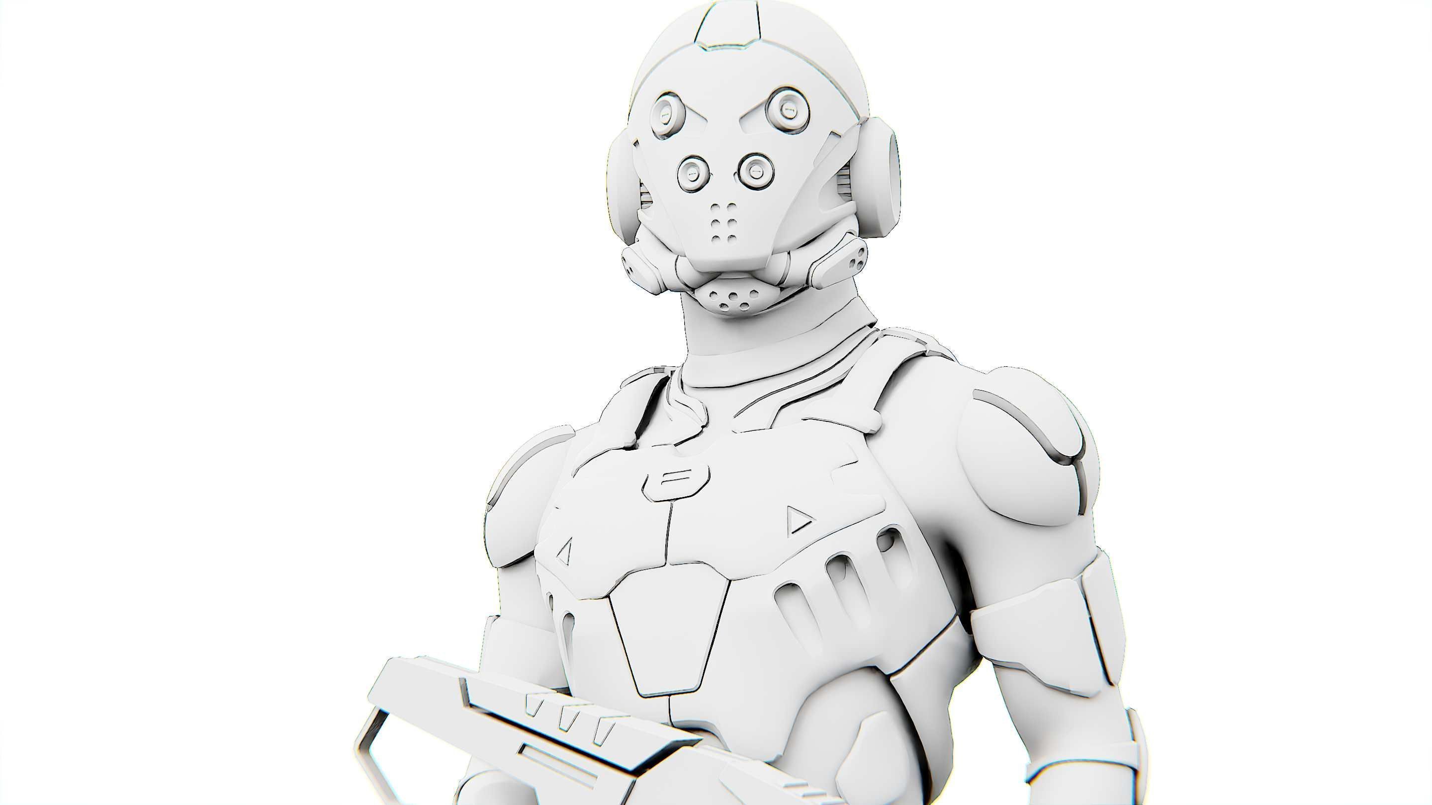 MECHA SOLDIER-A Rigged for Unreal Engine - Unity - MIXAMO 3D model_34