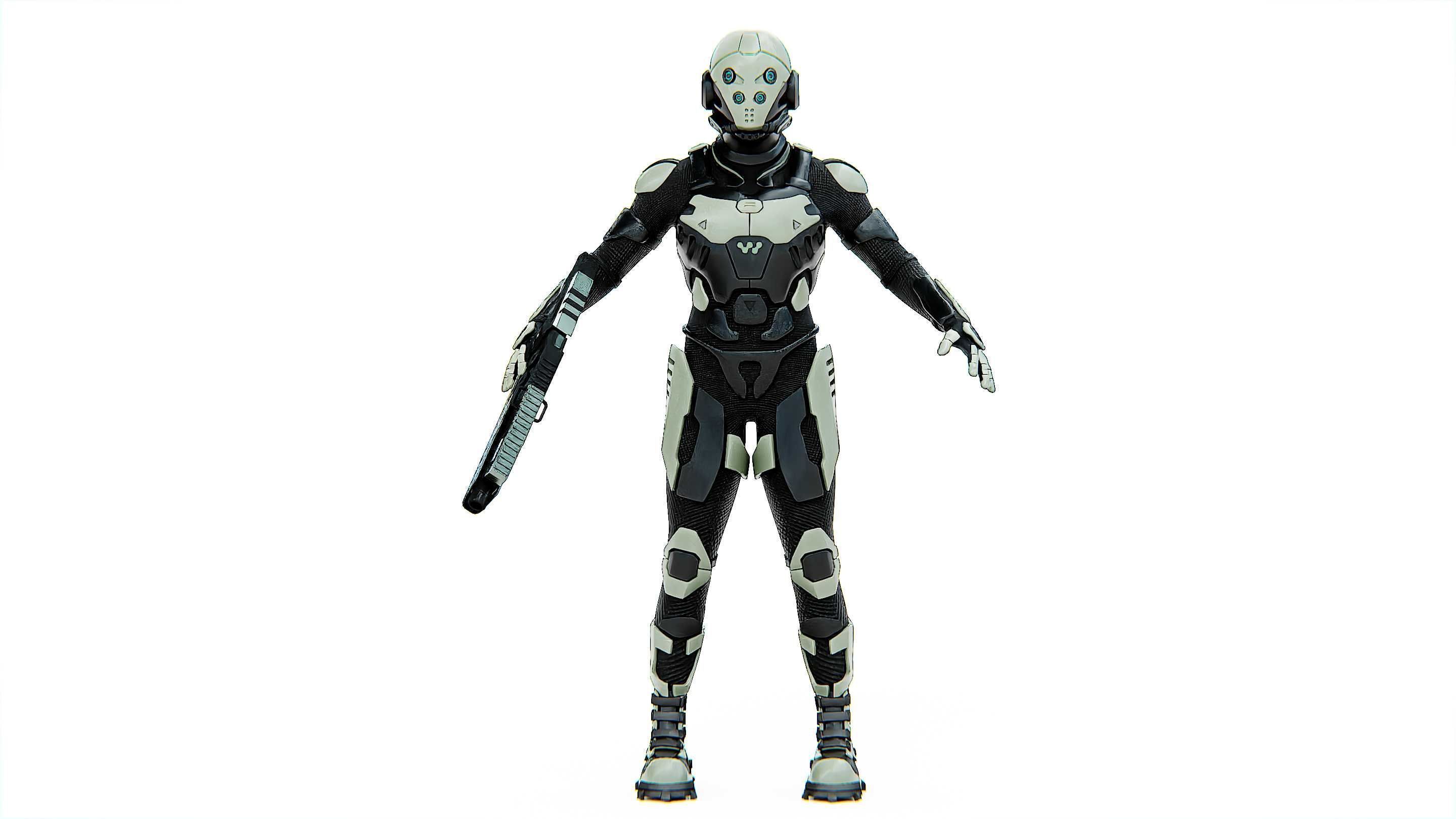 MECHA SOLDIER-A Rigged for Unreal Engine - Unity - MIXAMO 3D model_30