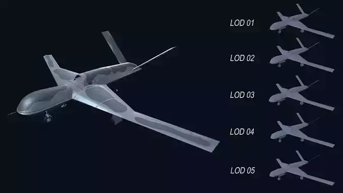 Asset - Army - UAV Avenger - 3D MODEL Low-poly Low-poly 3D model