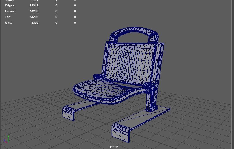 stadium seat 3D model_11