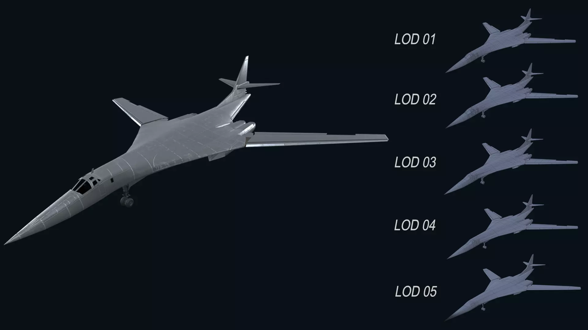 Asset - Army - Tupolev Tu160 - 3D MODEL Low-poly Low-poly 3D model_0