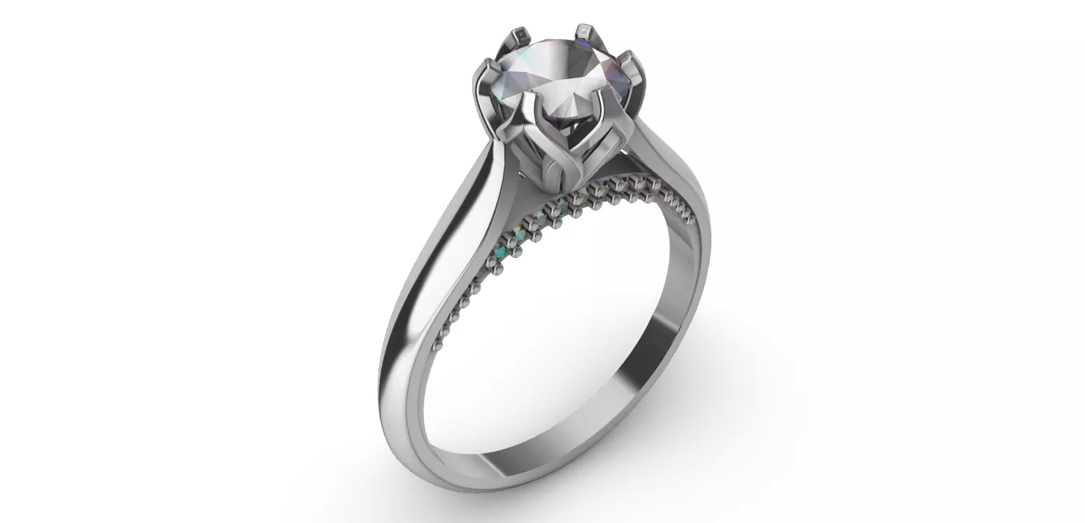 SOLITAIRE RING 3D print model_0