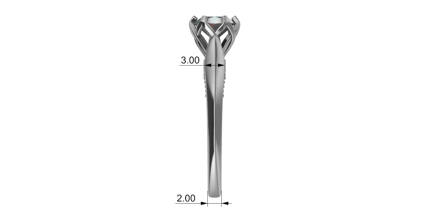 SOLITAIRE RING 3D print model_3