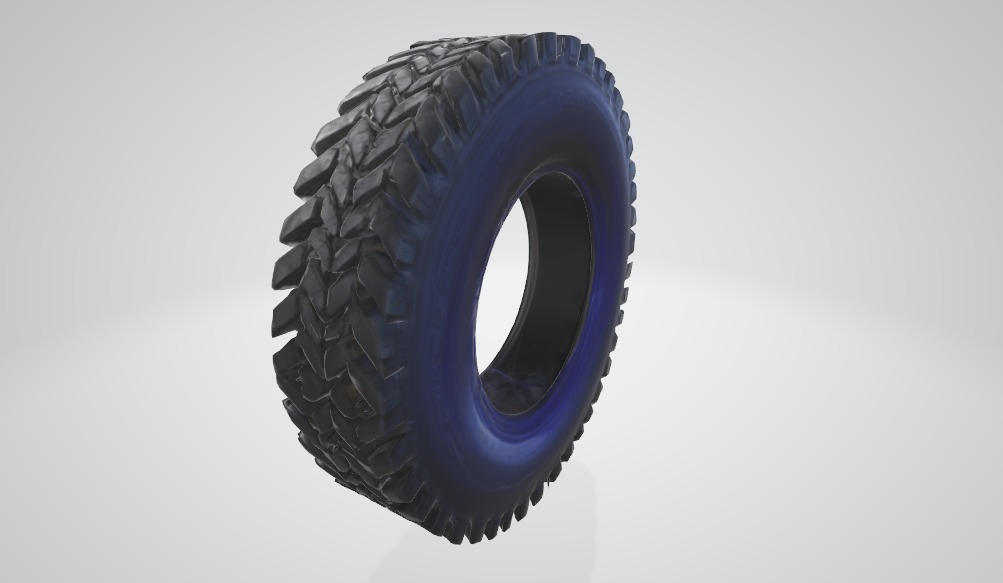 Heavy-Duty Off-Road Tire - 3D Model Analysis 3D model_1