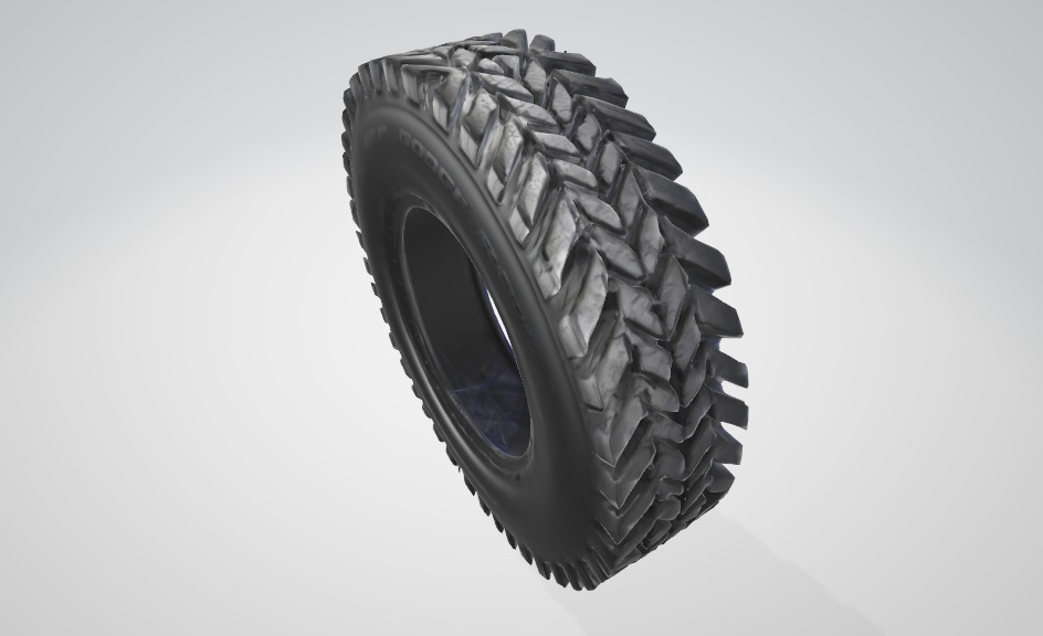 Heavy-Duty Off-Road Tire - 3D Model Analysis 3D model_2