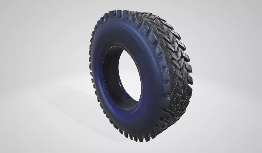 Heavy-Duty Off-Road Tire - 3D Model Analysis 3D model_0