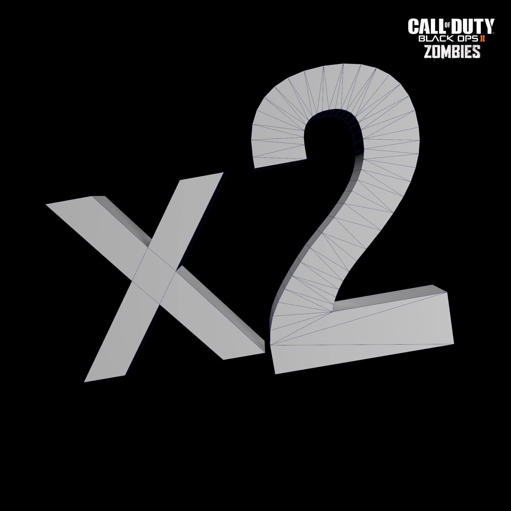 Call of Duty Black Ops II Zombies Double Points Power-Up 3D model_2