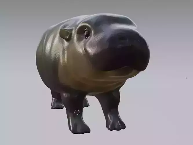 Baby Hippo Moo Deng Low poly Cute Zoo Animal  Low-poly 3D model