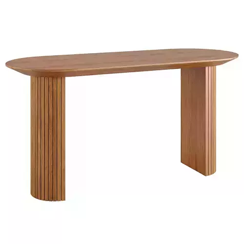 Russo Oval Fluted Wood Desk