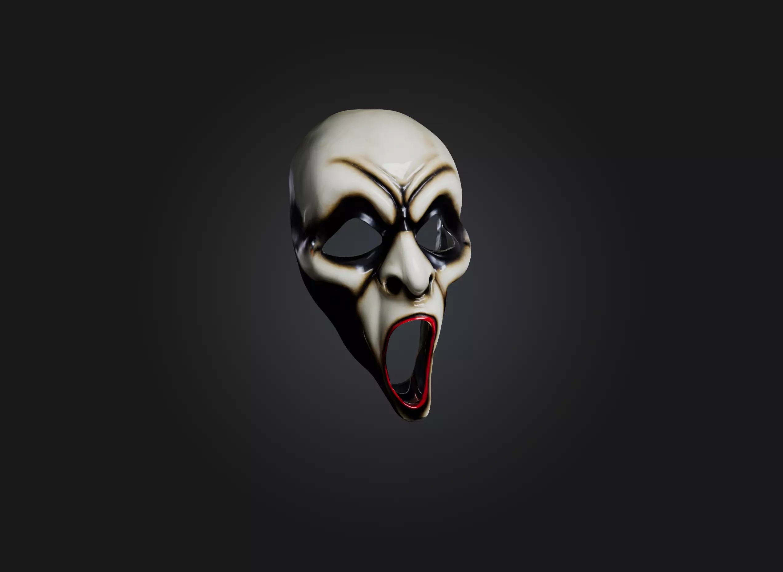 scream mask Low-poly 3D model_0