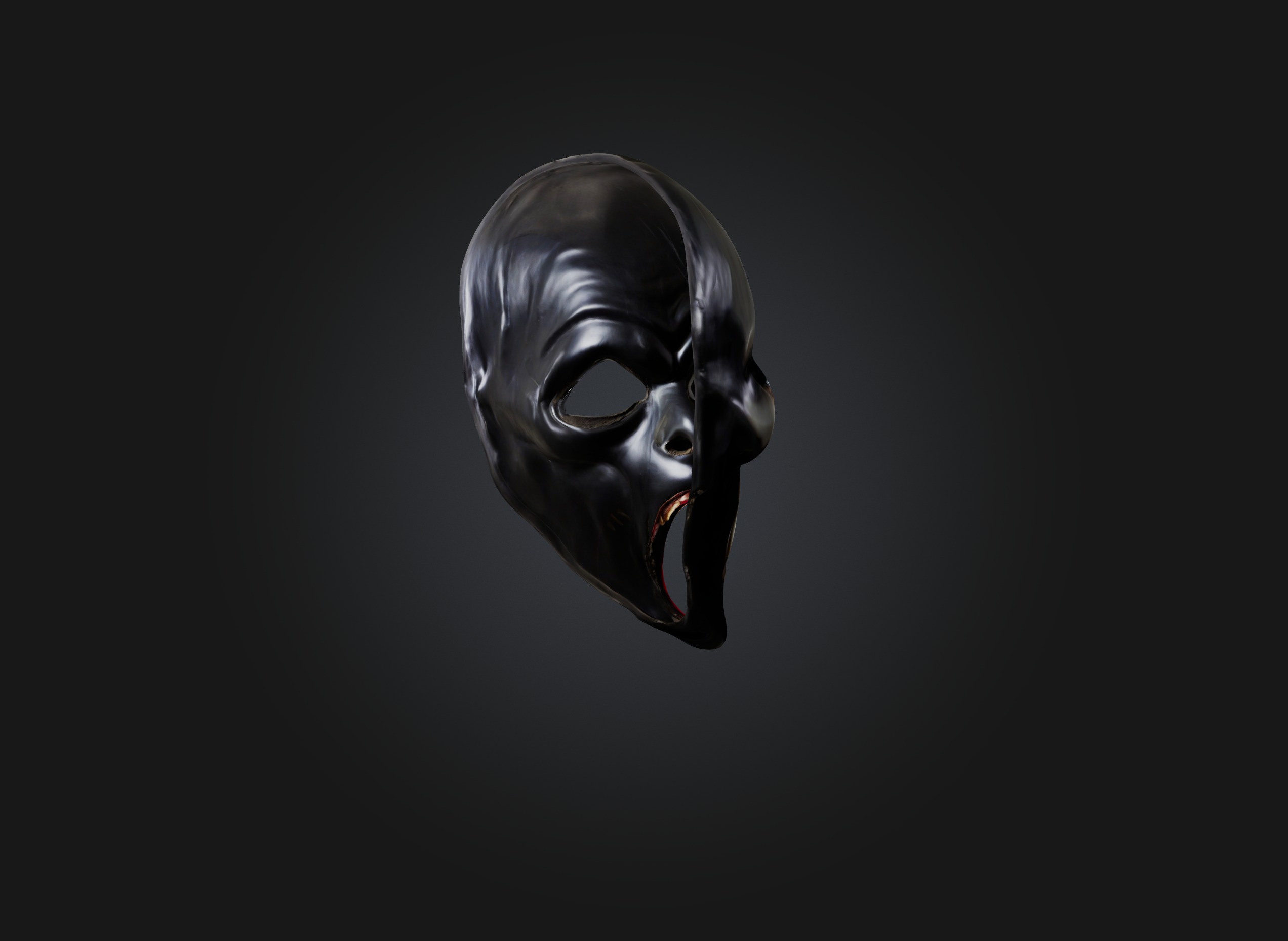 scream mask Low-poly 3D model_3
