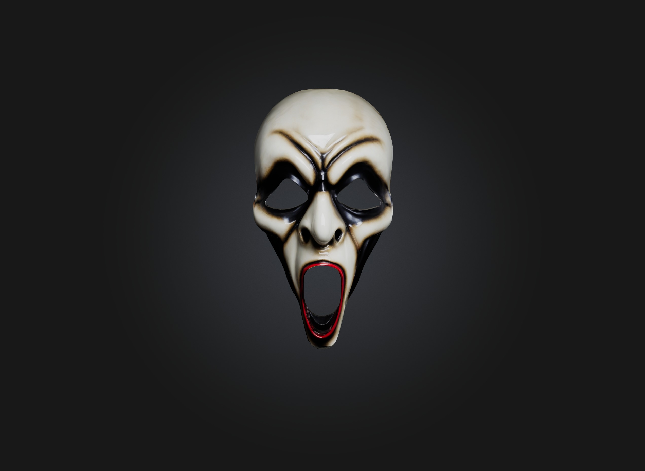 scream mask Low-poly 3D model_7