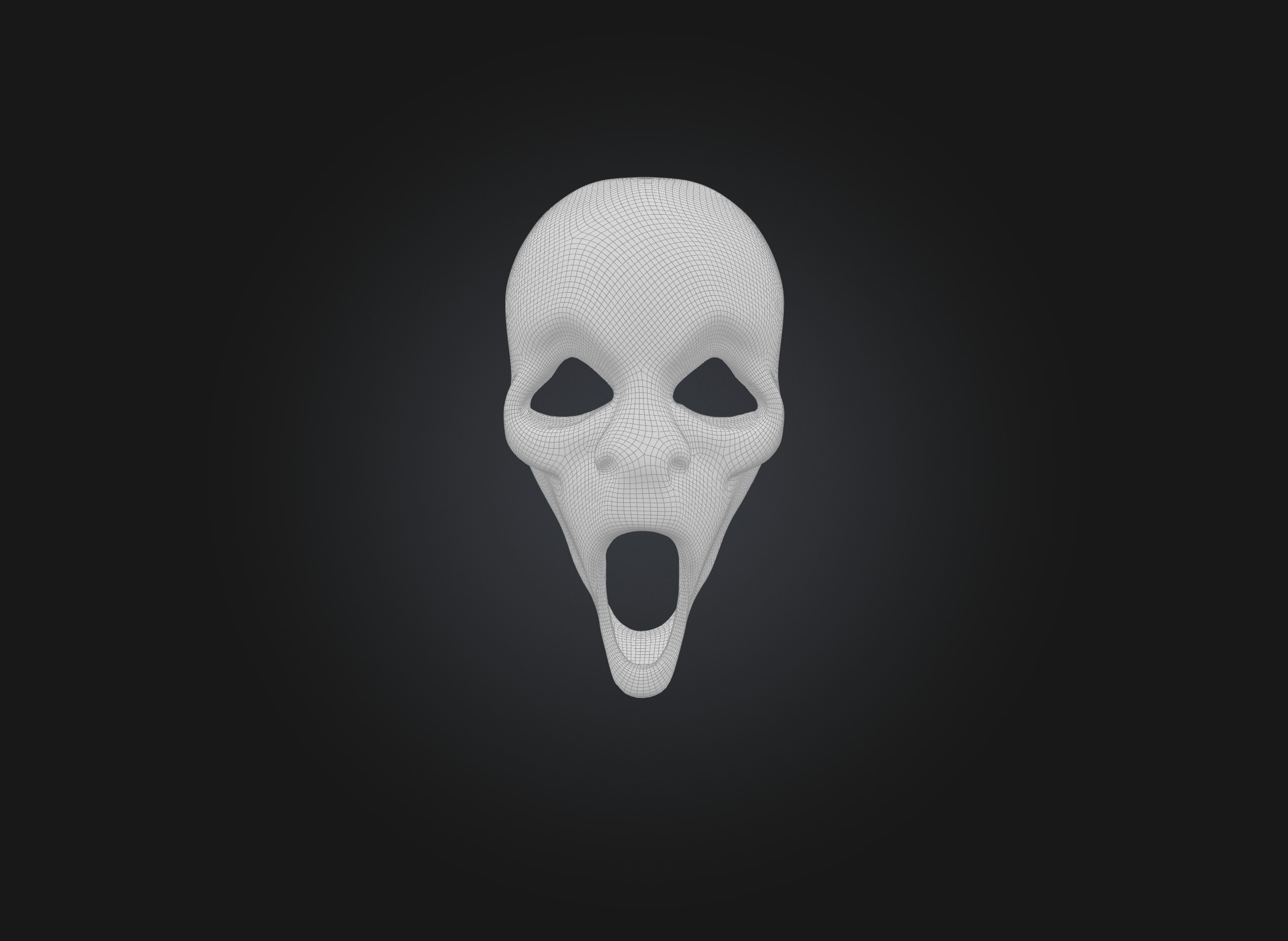 scream mask Low-poly 3D model_1