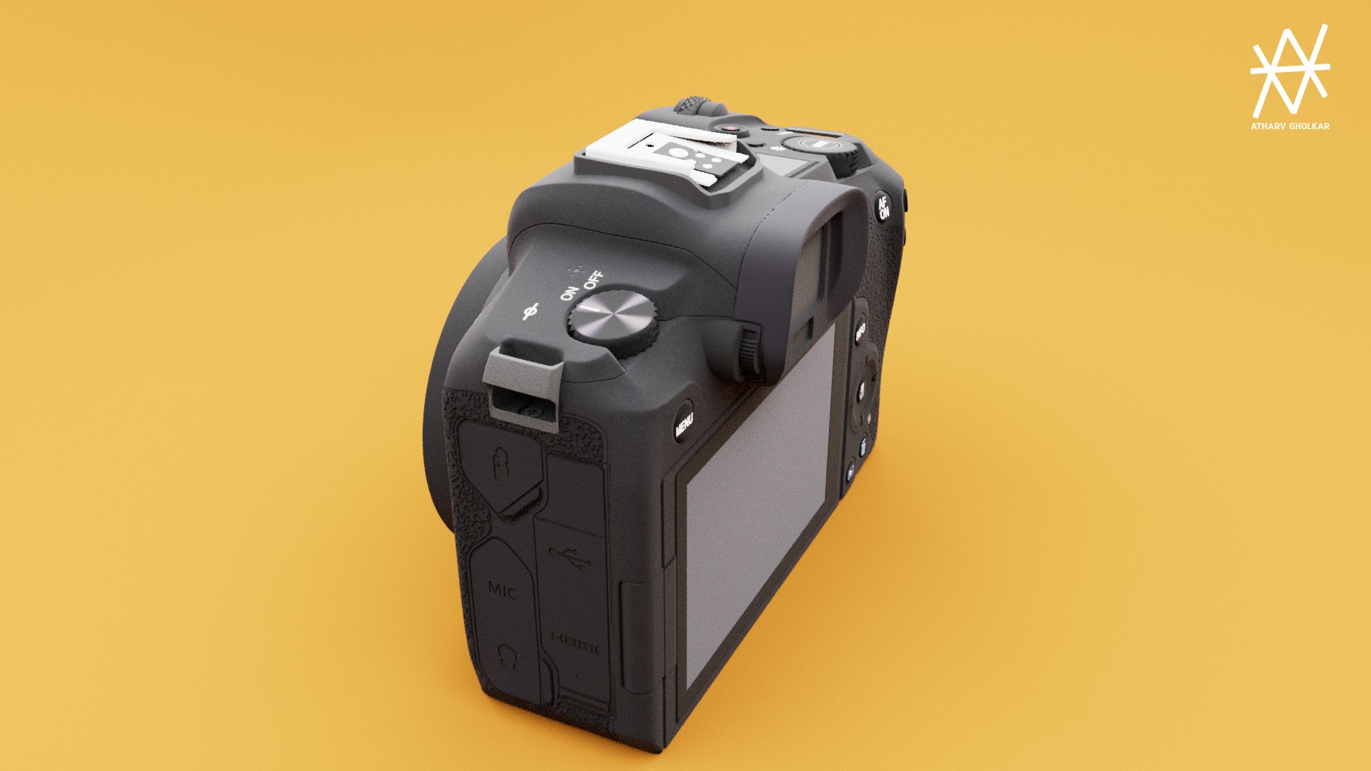 Canon EOS R DSLR 3D model_4