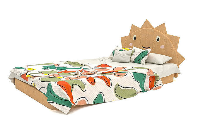 Sunny Dreams Bed  Free low-poly 3D model
