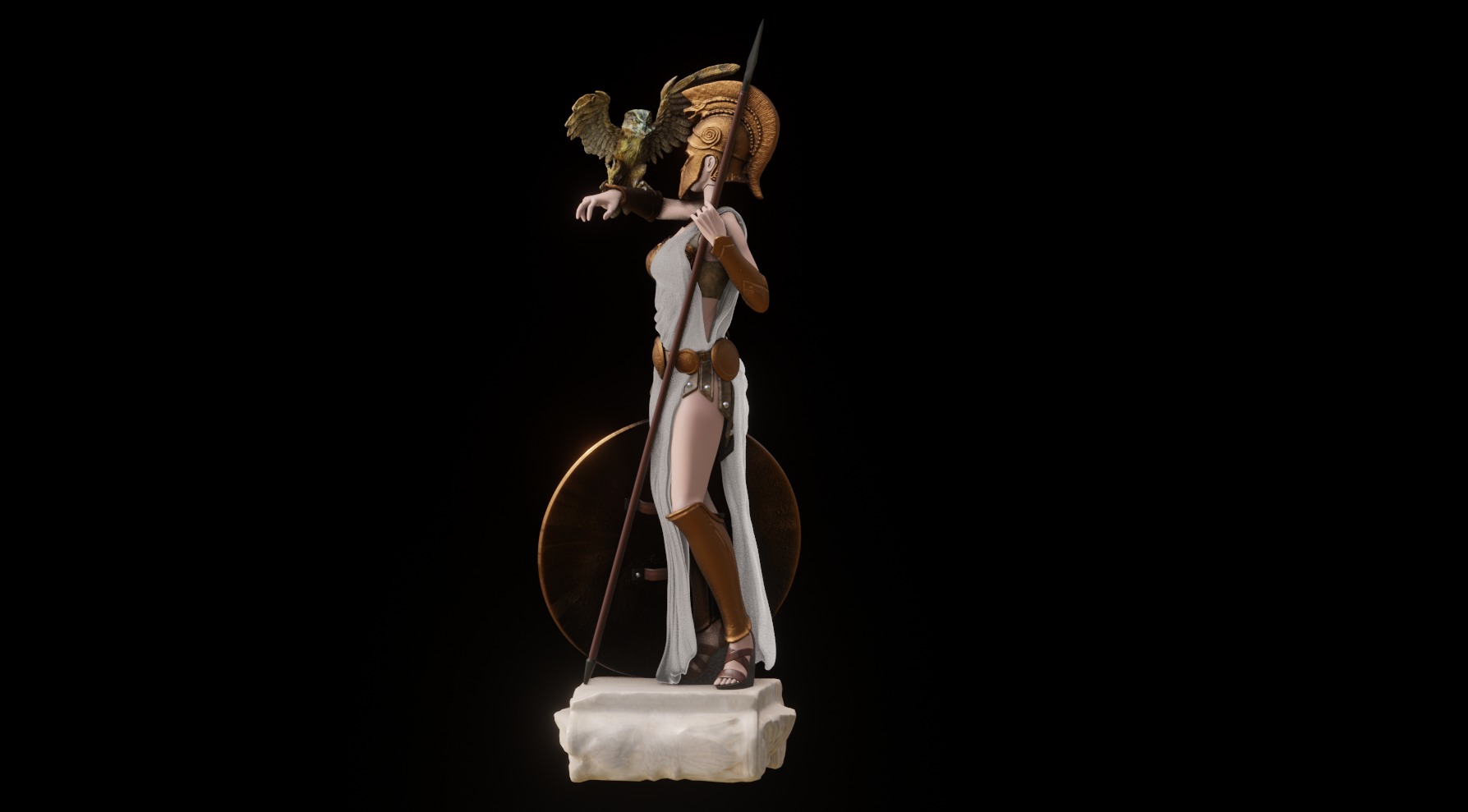 Athena Greek Goddess - 1to10 statue STL file 3D print model 3D print model_1