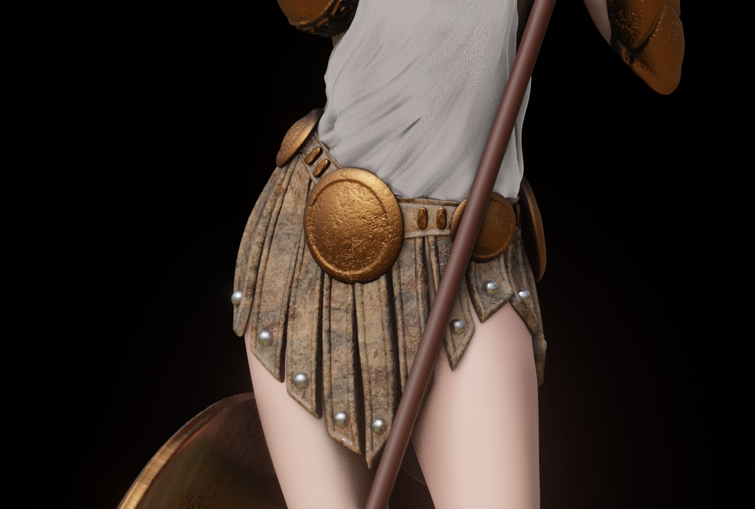 Athena Greek Goddess - 1to10 statue STL file 3D print model 3D print model_9