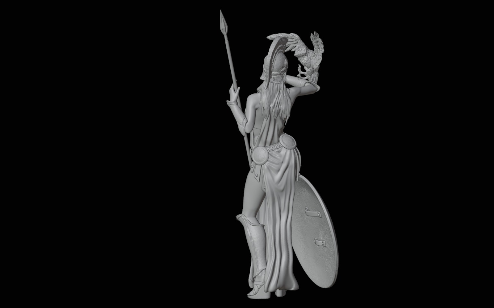Athena Greek Goddess - 1to10 statue STL file 3D print model 3D print model_20