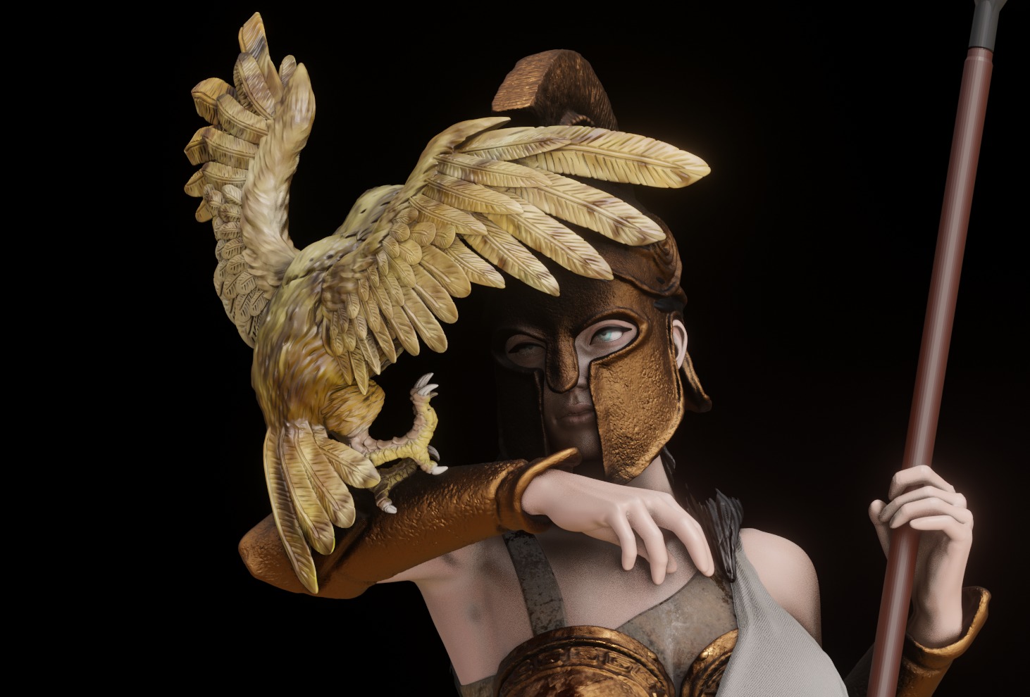 Athena Greek Goddess - 1to10 statue STL file 3D print model 3D print model_17