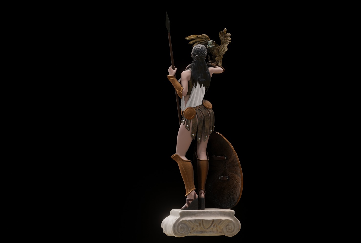 Athena Greek Goddess - 1to10 statue STL file 3D print model 3D print model_5