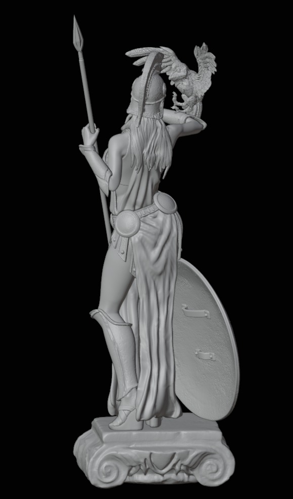 Athena Greek Goddess - 1to10 statue STL file 3D print model 3D print model_27