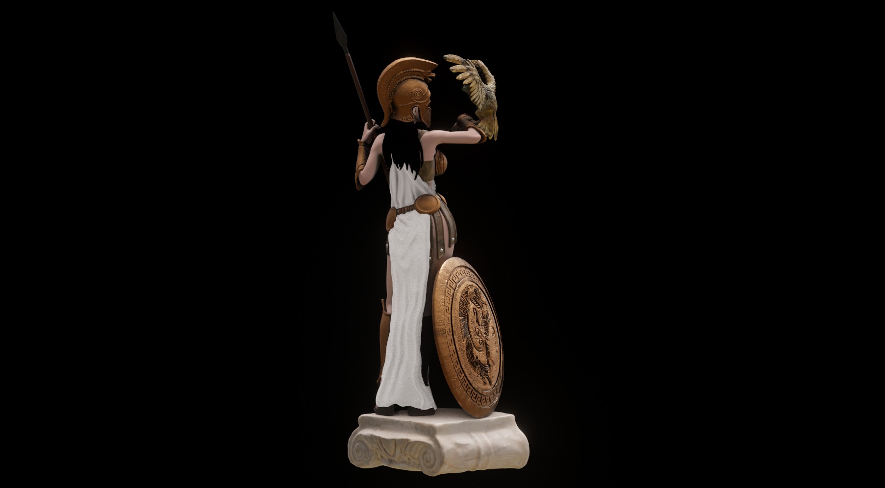 Athena Greek Goddess - 1to10 statue STL file 3D print model 3D print model_2